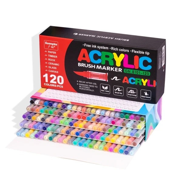 Acrylic Brush Paint Pens – For Rock, Wood, Glass & More