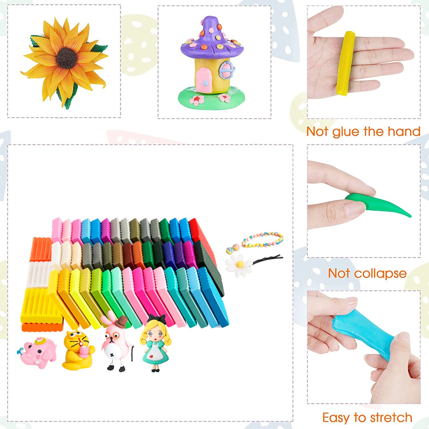 36 Colors Air Dry Clay Set with Tools for Kids