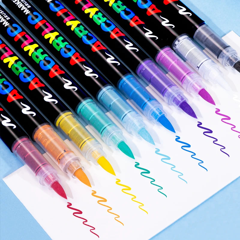 Acrylic Brush Paint Pens – For Rock, Wood, Glass & More