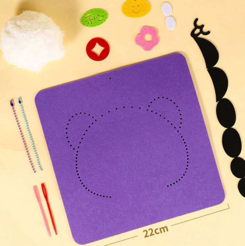 Cute Cartoon Animal Punch Needle Kit – DIY Embroidery Set