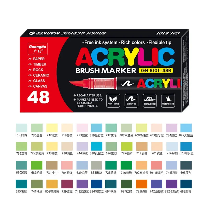 Acrylic Brush Paint Pens – For Rock, Wood, Glass & More
