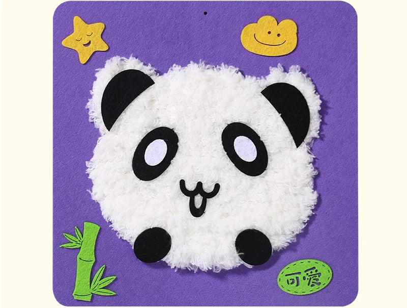 Cute Cartoon Animal Punch Needle Kit – DIY Embroidery Set