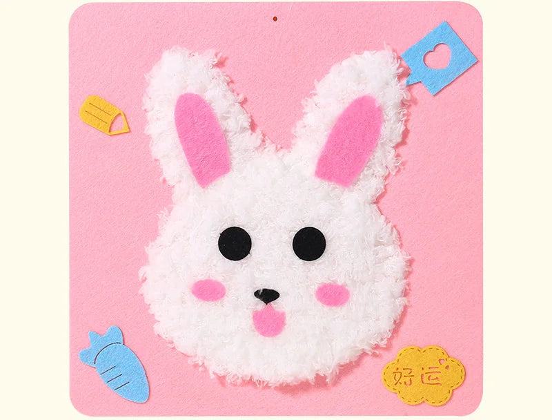 Cute Cartoon Animal Punch Needle Kit – DIY Embroidery Set