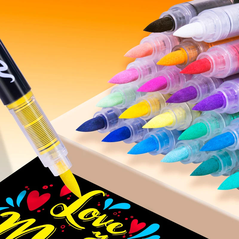 Acrylic Brush Paint Pens – For Rock, Wood, Glass & More