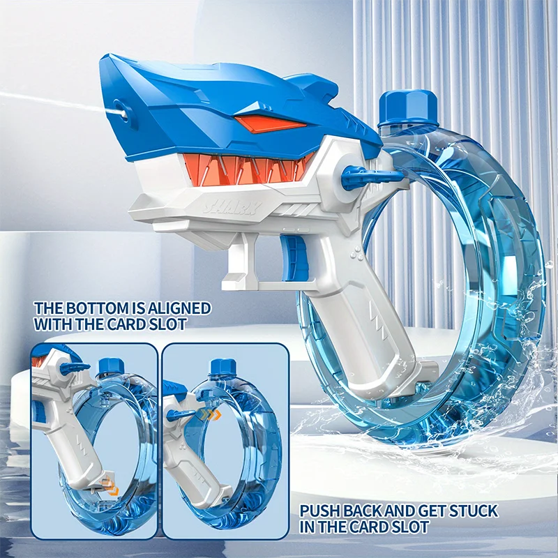 b- Electric Shark Water Gun – High-Capacity Outdoor Toy