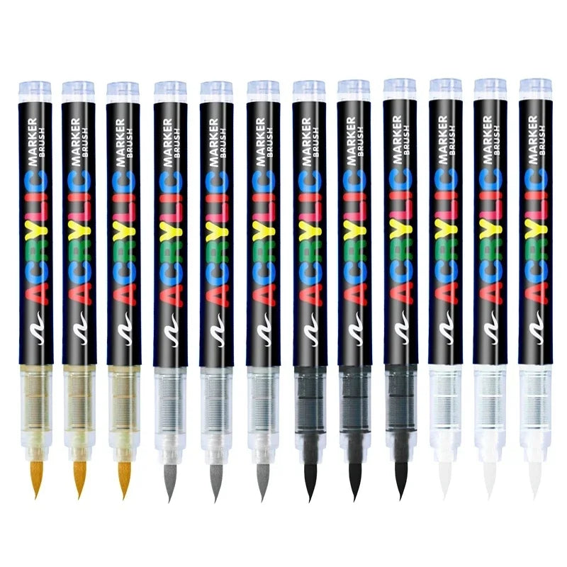Acrylic Brush Paint Pens – For Rock, Wood, Glass & More