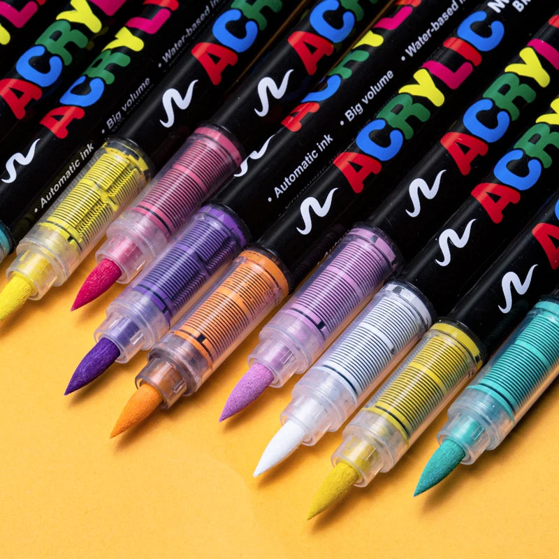 Acrylic Brush Paint Pens – For Rock, Wood, Glass & More