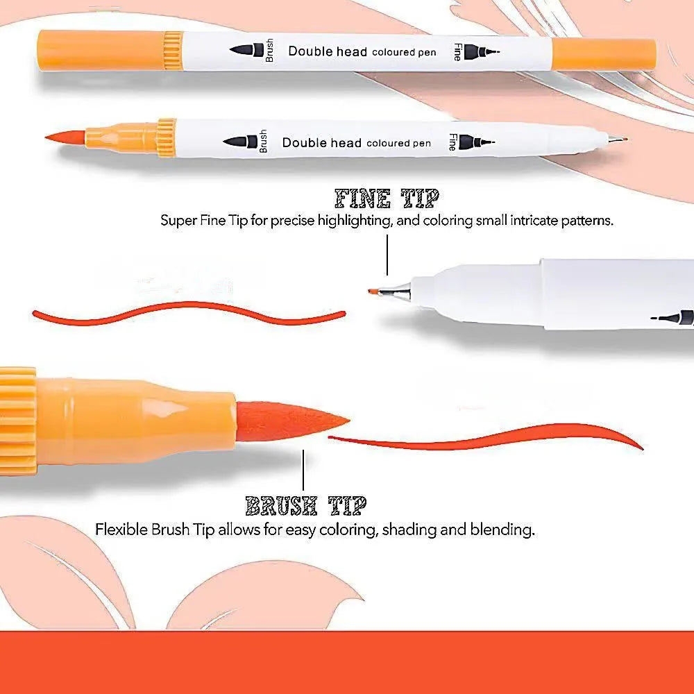 Dual Tip Soft Brush & Fine Liner Markers