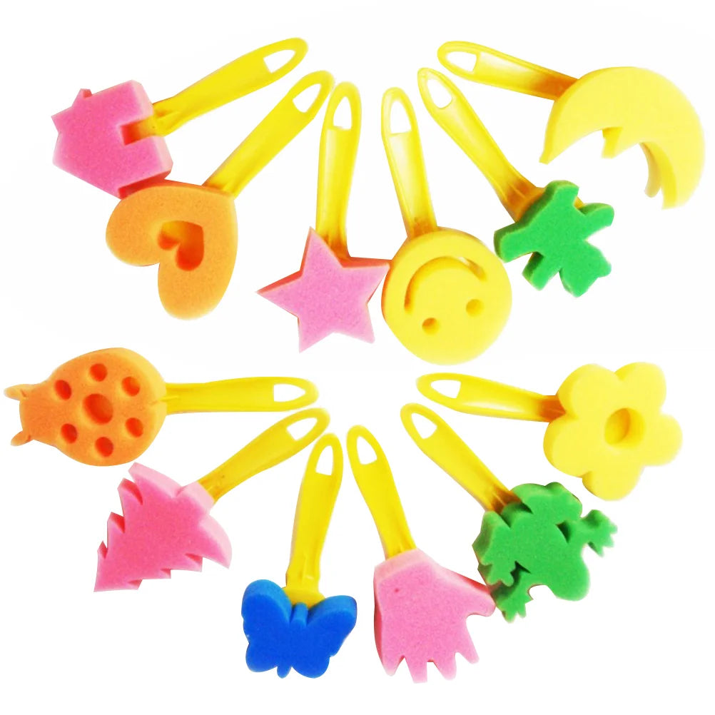 Painting Sponge Set with Flower Stamps & Brushes