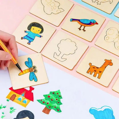 Wooden DIY Drawing Templates Set