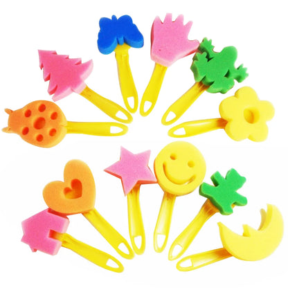 Painting Sponge Set with Flower Stamps & Brushes