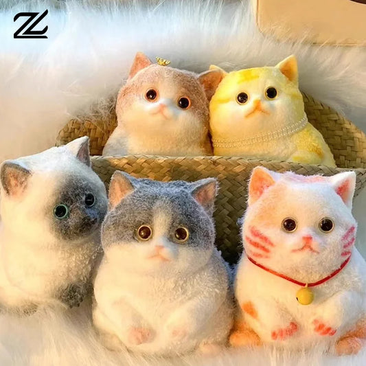 ndmade Fuzzy Cat Stress Toy – Cute Gift for Relaxation